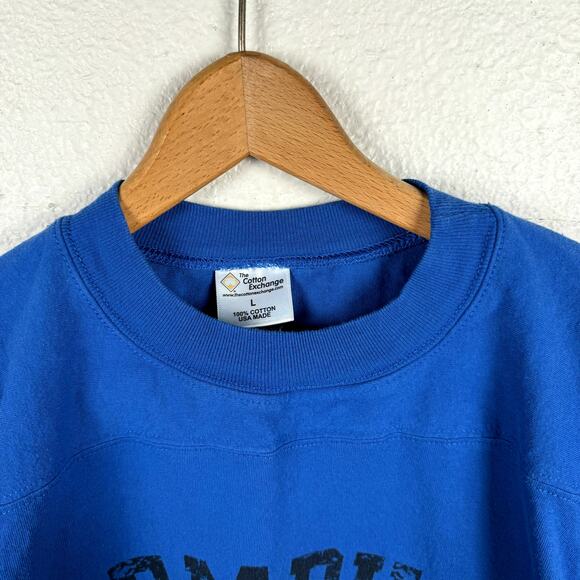 Vintage Memphis Tigers Shirt Size Large Blue Single Stitch Football NCAA USA 90s - Picture 2 of 8